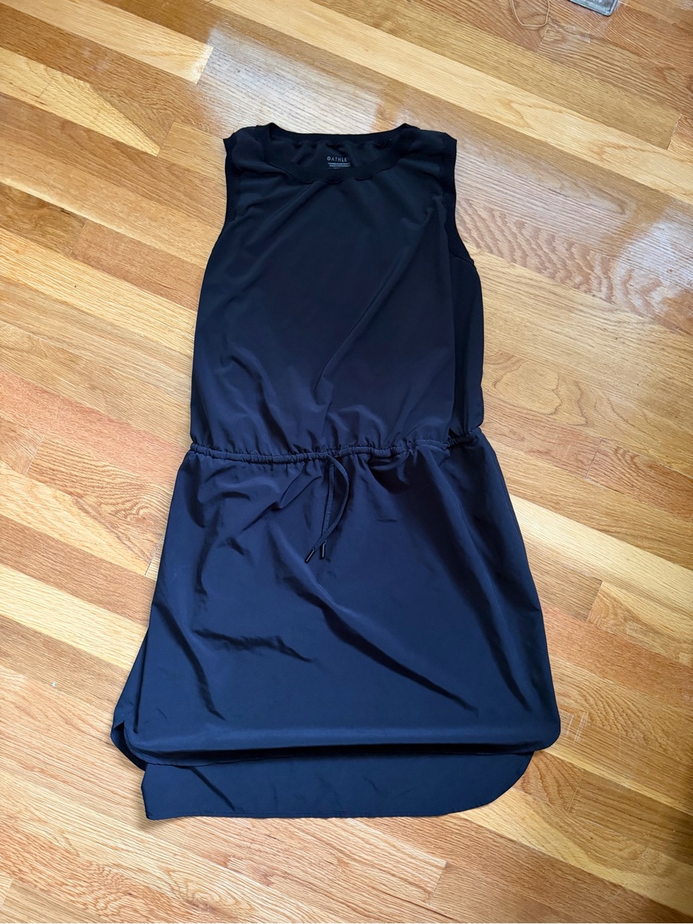 Athleta Black Sleeveless Drawstring Waist Active Dress